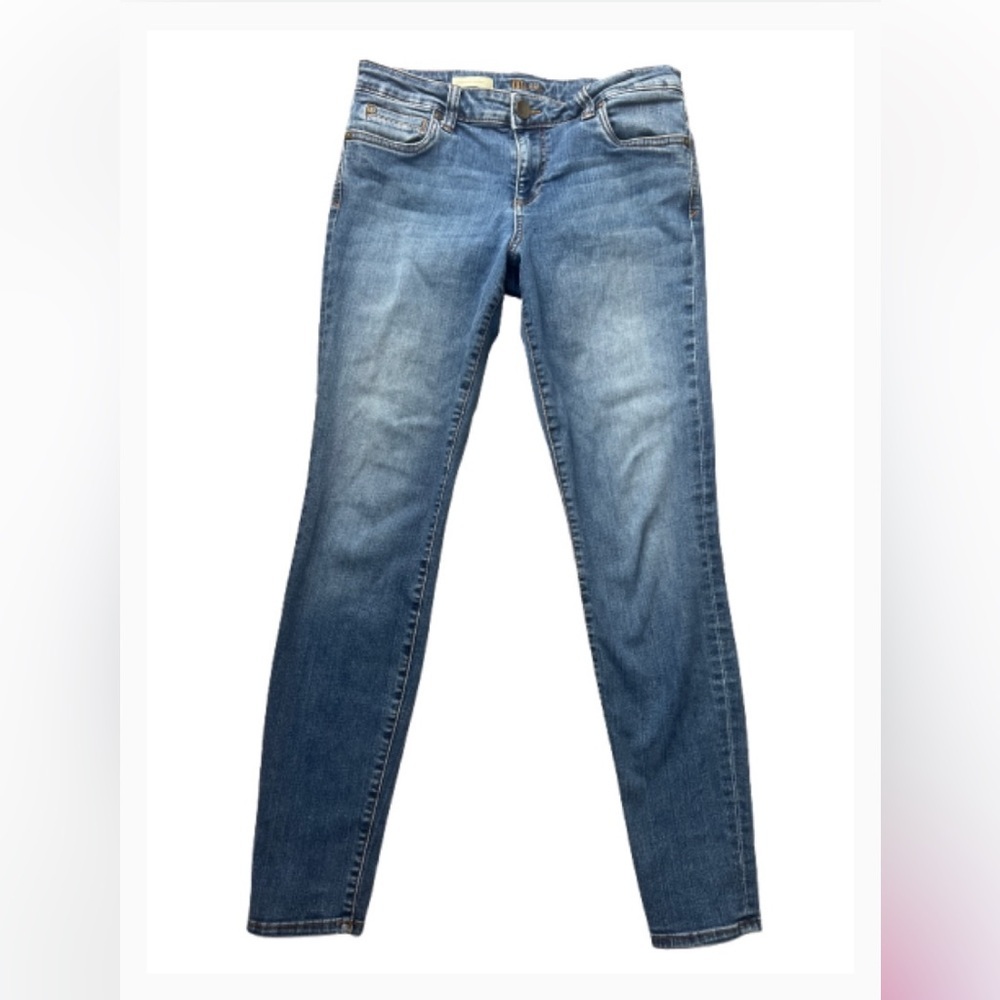 Kut from the Kloth Medium Blue Toothpick Skinny Jeans with Stretch